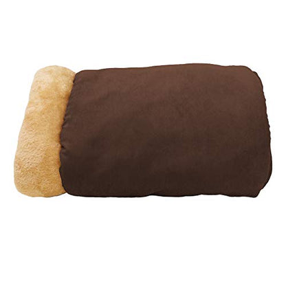 4 in 1 Self Warming Burrow Cat Bed, Pet Hideway Sleeping Cuddle Cave (Brown) - color: Brown