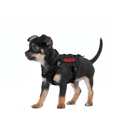 OneTigris Tactical Dog Harness Vest,No-Pull Service Dog Vest with Hook & Loop Panels,Adjustable Dog Vest Harness for Walking Hiking Training(Black,XS) - color: Black, size: XS