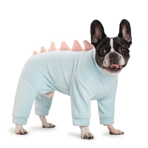 Halloween Fleece Dinosaur Dog Pajamas Adorable Costume French Bulldog Holiday Outfit Pet Cute Puppy Hoodie Cosplay Animal Costume for Small Medium Dog Christmas Winter Coat - size: XXL
