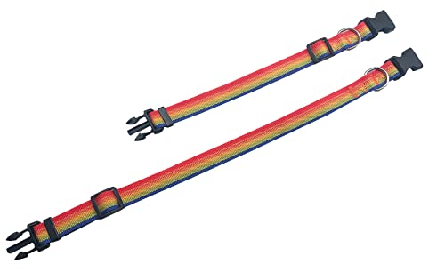 SALO Nylon Dog Collar, Adjustable Dog Collars for Medium Large Dogs, 1 Inch Wide (1" x 16-23", Rainbow) - color: Rainbow, size: 1"x 16-23"