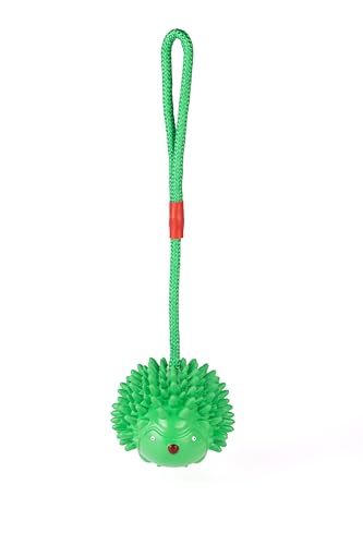 Fuzzl Eco Rubber Chuck & Treat Hedgehog - Green - Long Lasting Dog Chew Toys for Aggressive Chewers Strong Dog Toy for Dogs Durable Puppy Toys - style: Hedgehog Green