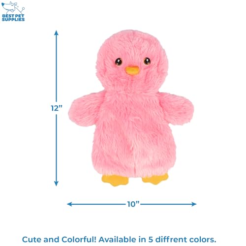 Best Pet Supplies Interactive Squeaky Dog Chew Toy, Ideal Dog Toys for Chewers, Small, Medium & Large Dogs, and Fetch Lovers - Crinkle Chicken (Pink), Large - color: Crinkle Chicken (Pink), size: Large