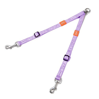 Double Dog Leash, No Tangle 360° Swivel, Adjustable Two Padded Handles, Double Clip Dog Leash Coupler Splitter Breeds (Lavender, 4/5'' x 0.9 FT, Std) - color: Lavender, size: Std M/L