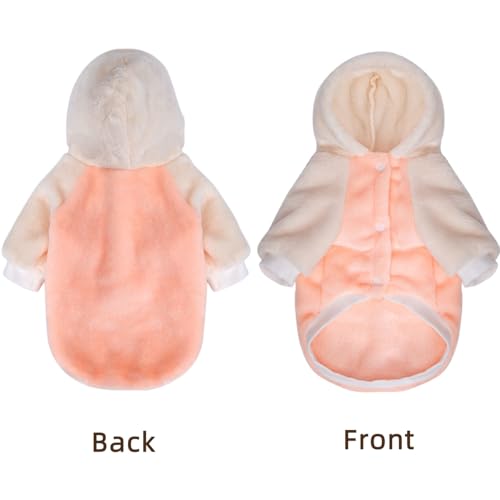 FabriCastle Dog Hoodie Sweater for Small Dogs Boy and Girl, Small Dog Clothes XS XXS Puppy Sweatshirt, Pet Outfit, Cat Clothing Super Soft Warm Snap On Closure (Peach-Cream, XX-Small) - color: Peach-Cream, size: XX-Small