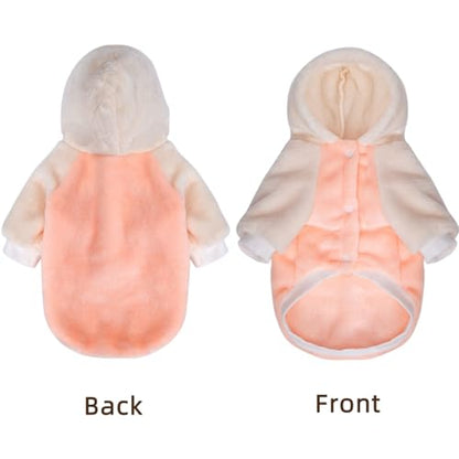 FabriCastle Dog Hoodie Sweater for Small Dogs Boy and Girl, Small Dog Clothes XS XXS Puppy Sweatshirt, Pet Outfit, Cat Clothing Super Soft Warm Snap On Closure (Peach-Cream, XX-Small) - color: Peach-Cream, size: XX-Small