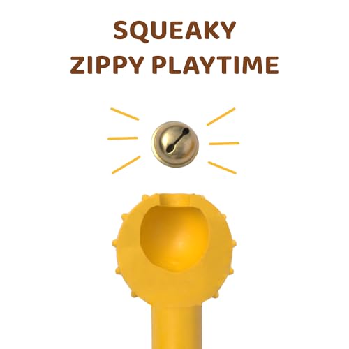 Pup's Pick Dog Chew Toy with Bell - Squeaky Chew Toys for Aggressive Chewers, Natural Rubber Puppy Chew Toys for Teething, Medium and Small Breeds Indestructible Dog Toy, Teething Toys for Puppies
