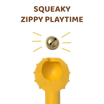 Pup's Pick Dog Chew Toy with Bell - Squeaky Chew Toys for Aggressive Chewers, Natural Rubber Puppy Chew Toys for Teething, Medium and Small Breeds Indestructible Dog Toy, Teething Toys for Puppies