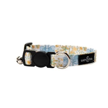 Lucy & Co. Sunshine and Daffodils Breakaway Cat Collar, Adjustable Safety Breakaway Buckle, Cute Printed Cat Collar, Large - color: Sunshine and Daffodils, size: Large