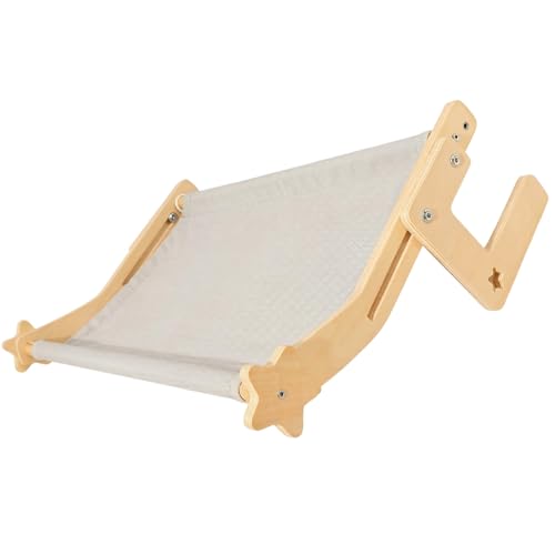 ordinarYone Sturdy Wooden Pet Window Perch With Removable Cushion Adjustable For Different Openings And Beds