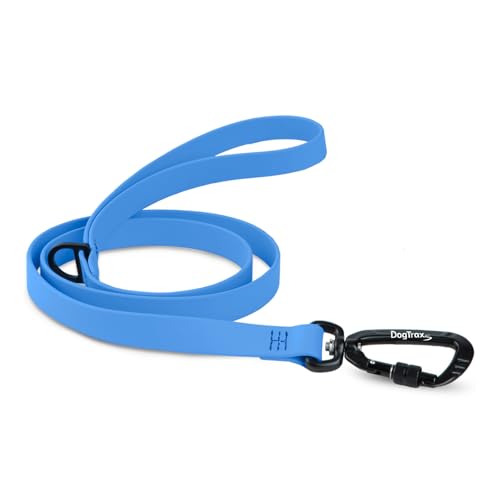 Essential Biothane Dog Leash for Small, Large, Medium Dogs - Waterproof - Dog Training - Locking Carabiner - 3/4 in x 5 ft Long - Cerulean Blue - color: Cerulean Blue, size: 3/4 In x 5 Feet
