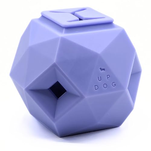 Treat Dispensing Balls for Medium Dogs and Cat Treat Dispenser Toy Interactive for Self-Play Improves Oral Hygiene, Mental Simulation, and Bordem Buster, Simple and Effective Food Toy (3.6 x 3.6 in) - color: Purple