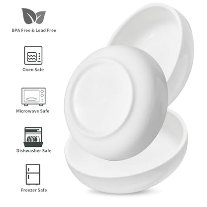 5.3 in Ceramic Cat Dishes - Shallow Food Bowls for Small Pets, 3 Pack for Food and Water -White - color: white