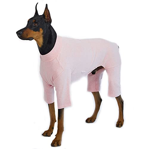 Basic Dog Pajamas Pastel Durable and Elastic Dog Onesie Apparel Outfits Doggie Jammies (4X-Large, Pink) - color: Pink, size: 4X-Large