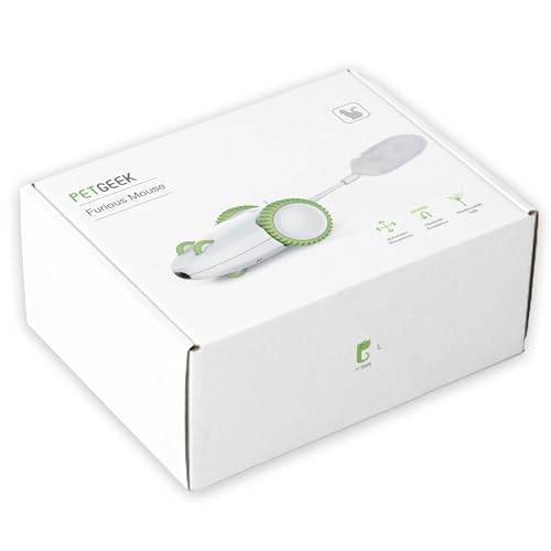 PETGEEK Automatic Cat Mouse Toys Interactive Cat Toys for Indoor Cats, Smart Sensing Moving Electric Cat Toys with Catnip Wand, USB Rechargeable Remote Control Squeaky Mouse Cat Toy, 3 Catnip Tails - color: Green