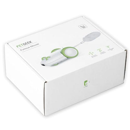 PETGEEK Automatic Cat Mouse Toys Interactive Cat Toys for Indoor Cats, Smart Sensing Moving Electric Cat Toys with Catnip Wand, USB Rechargeable Remote Control Squeaky Mouse Cat Toy, 3 Catnip Tails - color: Green