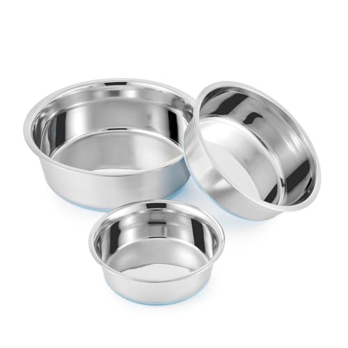 Stainless Steel Dog Bowls 2 Pack – 4 Cup Pet Food & Water Bowls with Non-Slip Rubber Base, Dishwasher Safe, for Medium Dogs & Large Cats - size: 4 Cup