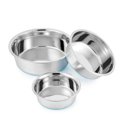 Stainless Steel Dog Bowls 2 Pack – 4 Cup Pet Food & Water Bowls with Non-Slip Rubber Base, Dishwasher Safe, for Medium Dogs & Large Cats - size: 4 Cup