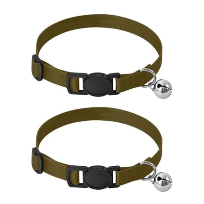 Coffee Adjustable Pet Collar, 2 Pack Bell Collar for Small Dogs - color: Coffee