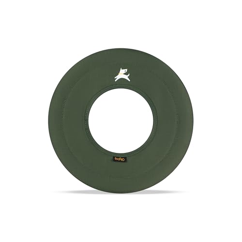 OllyDog Super Flyer, Floating Dog Disc for Water Play – Soft Durable Dog Fetch Toy, Eco-Friendly Recycled Material, Gentle on Teeth, Lightweight Flying Disc for Medium, Large Dogs (Winter Moss, 11") - color: Winter Moss, size: 11 Inches