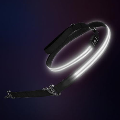 Night Walking LED Dog Leash - 6FT Reflective & Waterproof Light Up Safety Leashes for Dogs - USB Rechargeable, White - color: White(Fiber optic version)