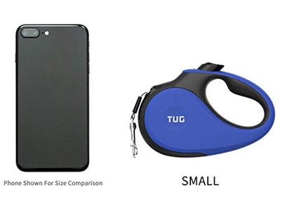 TUG 360° Tangle-Free Retractable Dog Leash with Anti-Slip Handle | 16 ft Strong Nylon Tape | One-Handed Brake, Pause, Lock (Small, Blue) - color: Blue, size: Small