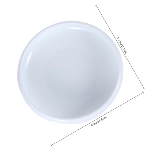 PRETYZOOM Ceramic Cat Water Bowl Pet Feeding Bowl with Anti-Spill Design White Closed Rim Pet Feeder for Indoor Cats for Food and Water