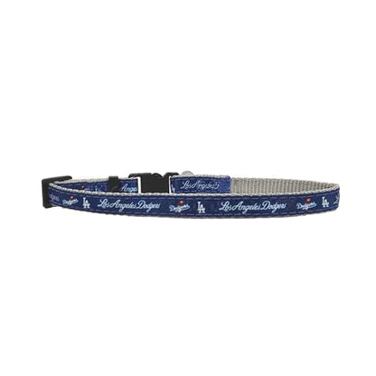 MLB CAT Collar Los Angeles Dodgers Satin Cat Collar Baseball Team Collar for Dogs & Cats. A Shiny & Colorful Cat Collar with Ringing Bell Pendant - color: Los Angeles Dodgers