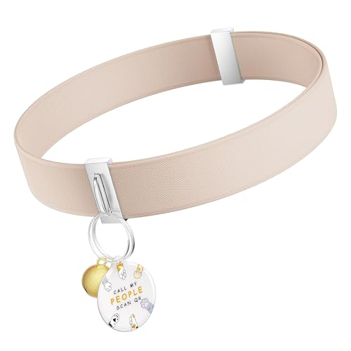 Cat Collar with Bell, Stretch Elastic Quick Release, Non Breakaway Lightweight Kitten Collar for Girl Boy Cats, Pet Supplies,Gifts,Accessories, Light Brown - color: Light Brown