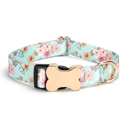 Personalized Custom Customized Silent No Jingle Dog Collar with Engraved ID Dog Name Phone Number/Dog Collars for Puppy X-Small Small Medium Large X-Large Boy Girl Dogs-Lily Flower-XS - color: 2 Lily Flower, size: X-Small (0.6" *7.8"-11.8")