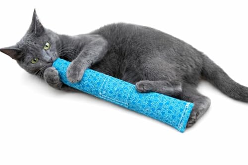 15” Refillable Catnip Kicker Toy for Cats – Handmade in USA Plush Kick Stick Filled with 1 oz Premium Catnip & Extra Catnip Included – Interactive Bunny Kick Toy (Turquoise) - color: Turquoise