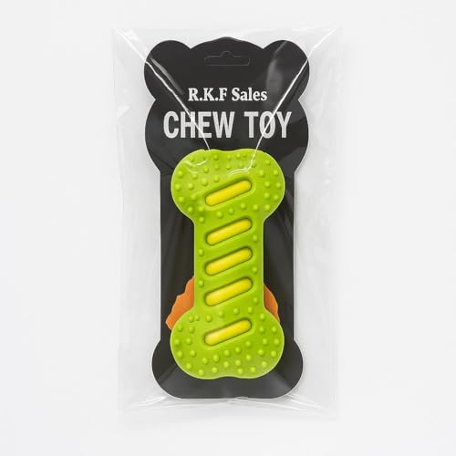 R.K.F Ultra Durable Chew Toy for Aggressive Chewers – Durable TPR Rubber, Teeth Cleaning Texture, Long-Lasting Tough Toy for Medium & Large Dogs — Blue, Orange, Green (Green) - color: Green