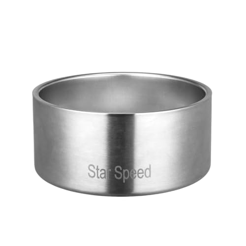 StarSpeed Stainless Steel Dog Bowl. Dog Water Bowls for Large Dogs with Rubber Bottom, Drop Resistant and Durable, Keeps Cold, Holds 8 Cups of Water, Fits Different Size Dog Bowls. (64oz, Silver) - color: Silver, size: 64oz