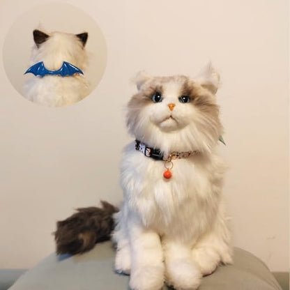 2 Pack Breakaway cat Collars with Bell,Safety Quick Release Pendant Cute Kitten Collar,Adjustable 20-30cm (White, 20-30cm) - color: White