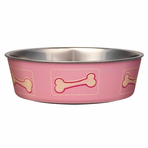 Loving Pets Bella Dog Bowls- Stainless Steel Dog & Cat Bowls - Spill Proof Dog Food Bowl, Cat Bowl, Puppy Essentials & Pet Supplies Great for Home & Travel (Small 10-20 lbs, Coastal Pink) - color: Coastal Pink, size: Small (10-20lbs)