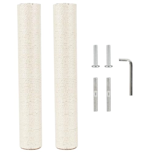 2.9in 7.4cm Diameter Cat Scratching Post Replacement Sisal Pole Parts for Cat Tree (M8, 45cm/17.7in) - color: 45cm/17.7in*2poles, size: M8