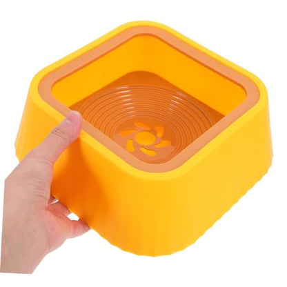 Toddmomy Spill Cat Water Bowl Floating PET Water Dispenser Splash Proof Yellow PET Bowl for Drinking - color: Yellow