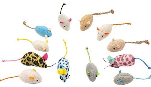 Fashion's Talk Mouse Cat Toys Soft Plush Catnip Mice Assorted Style Variety Pack 32 Count - size: 32-Pack Catnip Mice