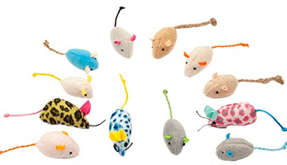 Fashion's Talk Mouse Cat Toys Soft Plush Catnip Mice Assorted Style Variety Pack 32 Count - size: 32-Pack Catnip Mice