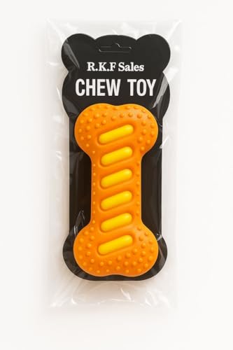 R.K.F Ultra Durable Chew Toy for Aggressive Chewers – Durable TPR Rubber, Teeth Cleaning Texture, Long-Lasting Tough Toy for Medium & Large Dogs (Orange) - color: Orange