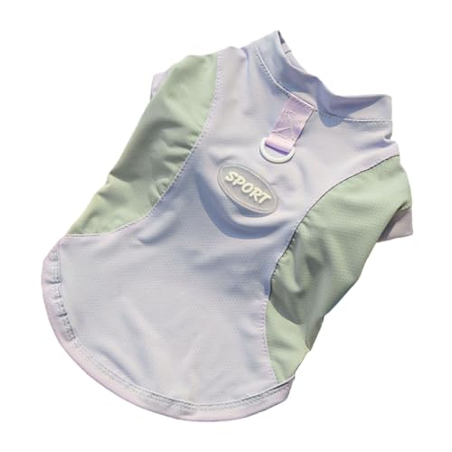 Sun Protection Dog Shirt Breathable Quick-Drying Ice Silk Dog Cooling T-Shirts Summer Pet Sleeveless Clothes for Small Medium Dogs Cats Purple S - color: Purple, size: S