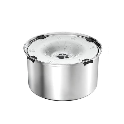 SCHITEC No Spill Dog Water Bowl for Large Dogs, 5.6L / 1.5 Gallon Stainless Steel Splash-Proof Slow Drinking Pet Dish with Floating Disk & Non-Slip Base, Mess-Free Design for Home or Travel-Light Gray - color: Light Gray