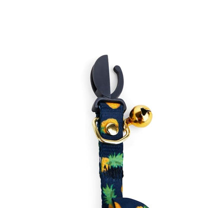 YOULY by Petco Navy Pineapple Print Breakaway Bow Tie Cat Collar Small/Medium
