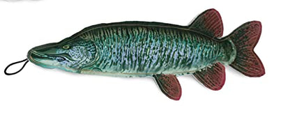 Steel Dog Muskie Realistic Fish Squeaker Dog and Cat Toy, Knotted Rope Fish Toy, No Stuffing Dog Chew Toys for Small, Medium, Large Breed - style: Muskie