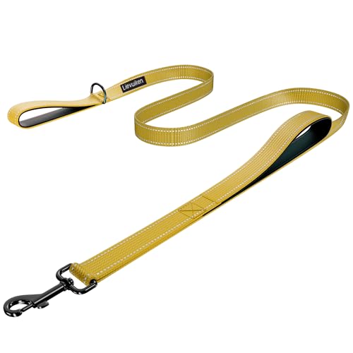 Dog Leash 5ft Long, Double Handle Dog Leash for Safety Control Training, Heavy Duty Dog Leads with Traffic Padded Handles, Reflective Leashes for Small Medium Large Dogs(5ft, Brown) - color: Brown, size: 5ft