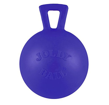 Jolly Pets Tug-n-Toss Heavy Duty Dog Toy Ball with Handle, 4 Inches/Petite, Blue (404 BL),Small Breeds - color: Blue, size: 4 in/Petite