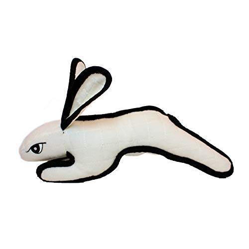 TUFFY World’s Tuffest Soft Dog Toy – Barnyard Series, Rabbit with Squeakers, Large, 2 Pack - color: White Rabbit, size: Large 2 Pack