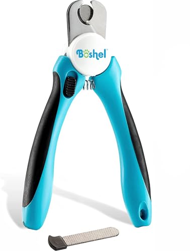 Boshel Dog and Cat Nail Clipper with Safety Guard, Razor-Sharp Toenail Cutter with Nail File, Ideal for Smaller Pets - size: Medium/Small