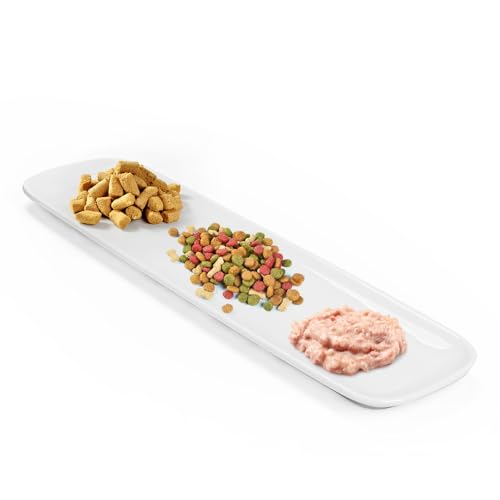 Cat Food Bowl,Extra Wide Ceramic Bowls for Multi-Cat Family and Flat Face Cats,Anti Whisker Fatigue Dishes Shallow Kitten Plates for Food and Water
