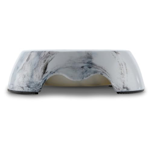 Marble Print Melamine Dog and Cat Food and Water Bowl, Non Skid Base, Anti-Slip Pet Feeder Bowls (5.4 Ounce, 13.5 Ounce,27 Ounce) - size: Small 5.5 Ounce