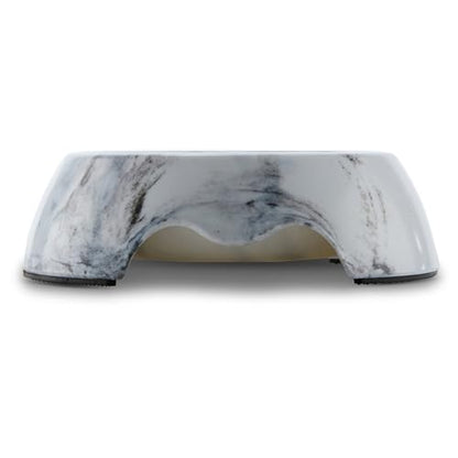 Marble Print Melamine Dog and Cat Food and Water Bowl, Non Skid Base, Anti-Slip Pet Feeder Bowls (5.4 Ounce, 13.5 Ounce,27 Ounce) - size: Small 5.5 Ounce